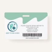 Badge d'ID photo de l'employé de l'hôpital personn (Dos)