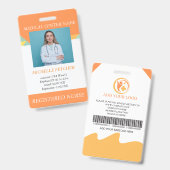 Badge d'ID photo de l'employé de l'hôpital personn (Avant & arrière)