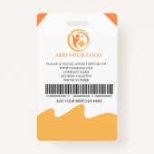 Badge d'ID photo de l'employé de l'hôpital personn (Dos)