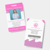 Badge d'ID photo de l'employé de l'hôpital personn (Avant & arrière)