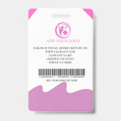 Badge d'ID photo de l'employé de l'hôpital personn (Arrière)