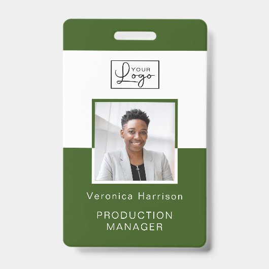 Badge d'ID photo de l'employé de votre logo (Avant)