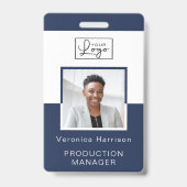 Badge d'ID photo de l'employé de votre logo (Front)