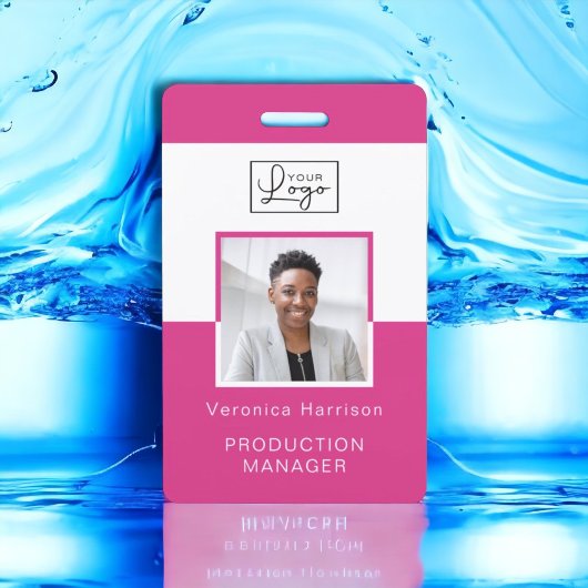 Badge d'ID photo de l'employé de votre logo