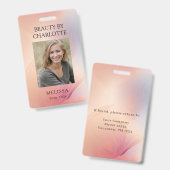 Badge d'ID photo de l'employé moderne (Avant & arrière)