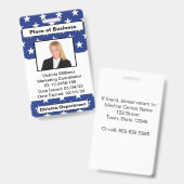 Badge d'ID photo de l'employé personnalisé (Avant & arrière)