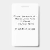 Badge d'ID photo de l'employé personnalisé (Arrière)