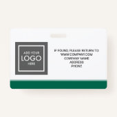 Badge d'ID photo d'employé de l'entreprise (Dos)