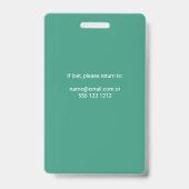 Badge d'ID photo du logo de l'employé (Arrière)