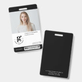 Badge d'ID photo noir et blanc (Front & Back)