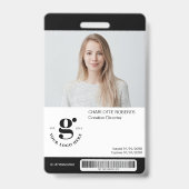 Badge d'ID photo noir et blanc (Front)