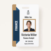 Badge d'ID photo personnalisé de l'employé de l'en (Devant)