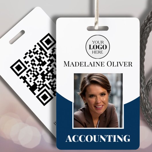 Badge d'ID photo personnalisée de l'employé avec l