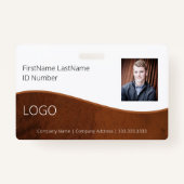 Badge d'ID professionnel Brown avec code barre (Devant)
