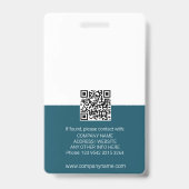 Badge d'ID professionnel personnalisable (Dos)