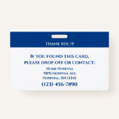 Badge d'ID professionnel personnalisé double face (Dos)