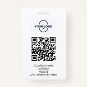 Badge d'ID QR d'employé de grande photo moderne (Dos)