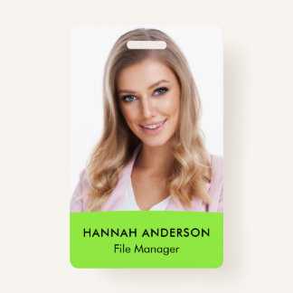 Badge d'ID QR d'employé de grande photo moderne