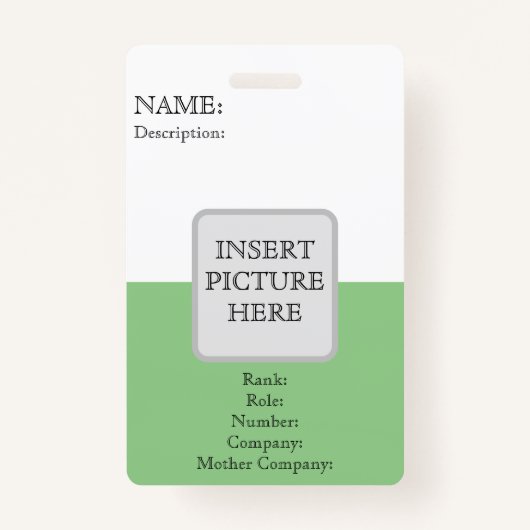 BADGE D'ID VERTICAL PERSONNALISÉ (Devant)