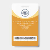 Badge d'identification à code-barres pour visiteur (Arrière)