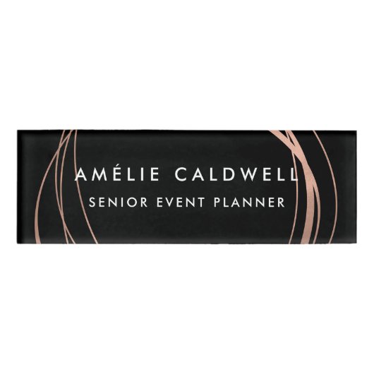 Badge D'identification Abstrait or Rose Faux (Devant)