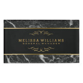 Badge D'identification Accentuation moderne en marbre noir or (Devant)