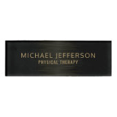 Badge D'identification Acier professionnel moderne - Noir et Or (Devant)