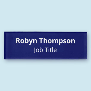 Badge D'identification Acrylique Nom professionnel Balise Magnetic Navy B