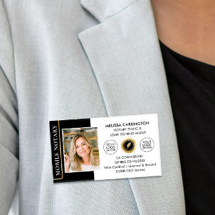 Badge D'identification Agent de signature de prêt de notaire public éléga