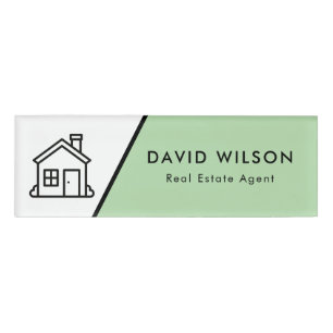 Badge D'identification Agent immobilier minimaliste moderne personnalisé