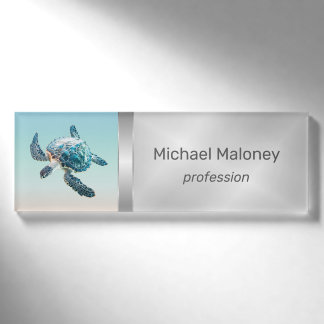 Badge D'identification Agent immobilier moderne tortue de mer 3D