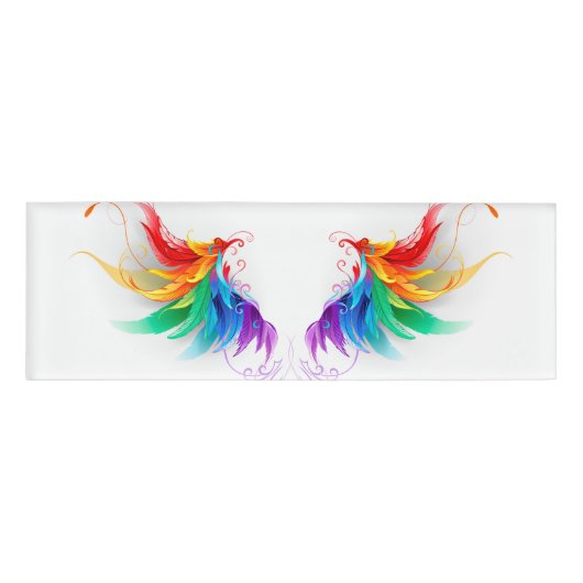 Badge D'identification Ailes fluffy arc-en-ciel (Devant)