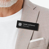 Badge D'identification Ajouter Logo Élégant noir simple titre d'aimant