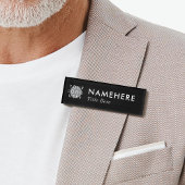 Badge D'identification Ajouter Logo Élégant Simple Bold Black Magnet Titr