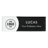 Badge D'identification Ajouter Logo Moderne Simple Élégant Magnet noir Ti (Devant)