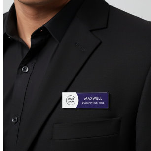 Badge D'identification Ajouter un logo Titre d'aimant élégant simple mo