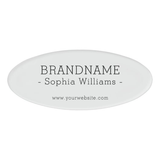 Badge D'identification Ajouter votre BRANDNAME simple Classic (Devant)