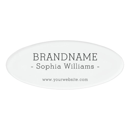 Badge D'identification Ajouter votre BRANDNAME simple Classic (Devant)