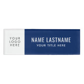 Badge D'identification Ajouter Votre Logo Marine Bleu Blanc Bleu Basique  (Devant)