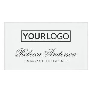 Badge D'identification Ajouter votre propre logo script de calligraphie r