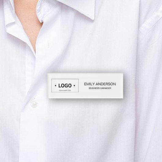 Badge D'identification Ajouter votre propre logo Simple Minimaliste