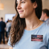 Badge D'identification Ajouter votre texte sur le drapeau américain