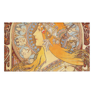 Badge D'identification Alfonse Mucha Zodiac Art nouveau femme