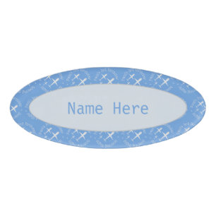 Badge D'identification Amusant Personnalisé Avion d'anniversaire pour enf