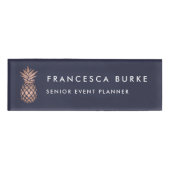 Badge D'identification Ananas Rose en or Faux (Devant)
