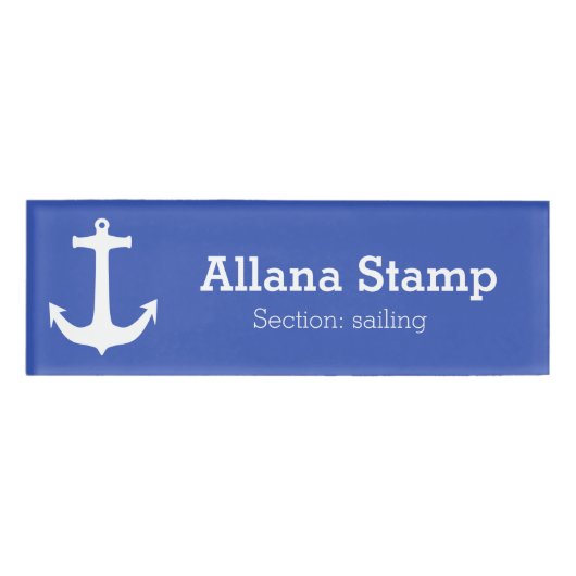 Badge D'identification Anchor white + your background & ideas (Devant)