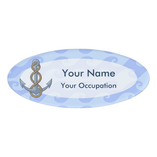 Badge D'identification Ancre avec corde (Devant)
