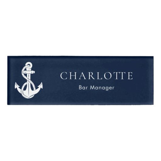 Badge D'identification Ancre de bateau nautique et équipage (Devant)