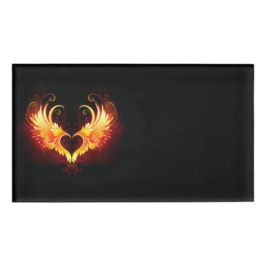 Badge D'identification Angel Fire Heart with Wings (Devant)