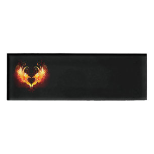 Badge D'identification Angel Fire Heart with Wings